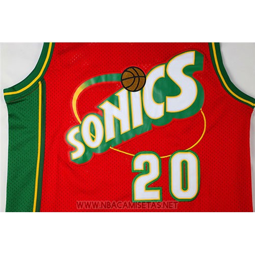 Camiseta Seattle SuperSonics Gary Payton NO 20 Historic Retro Rojo2